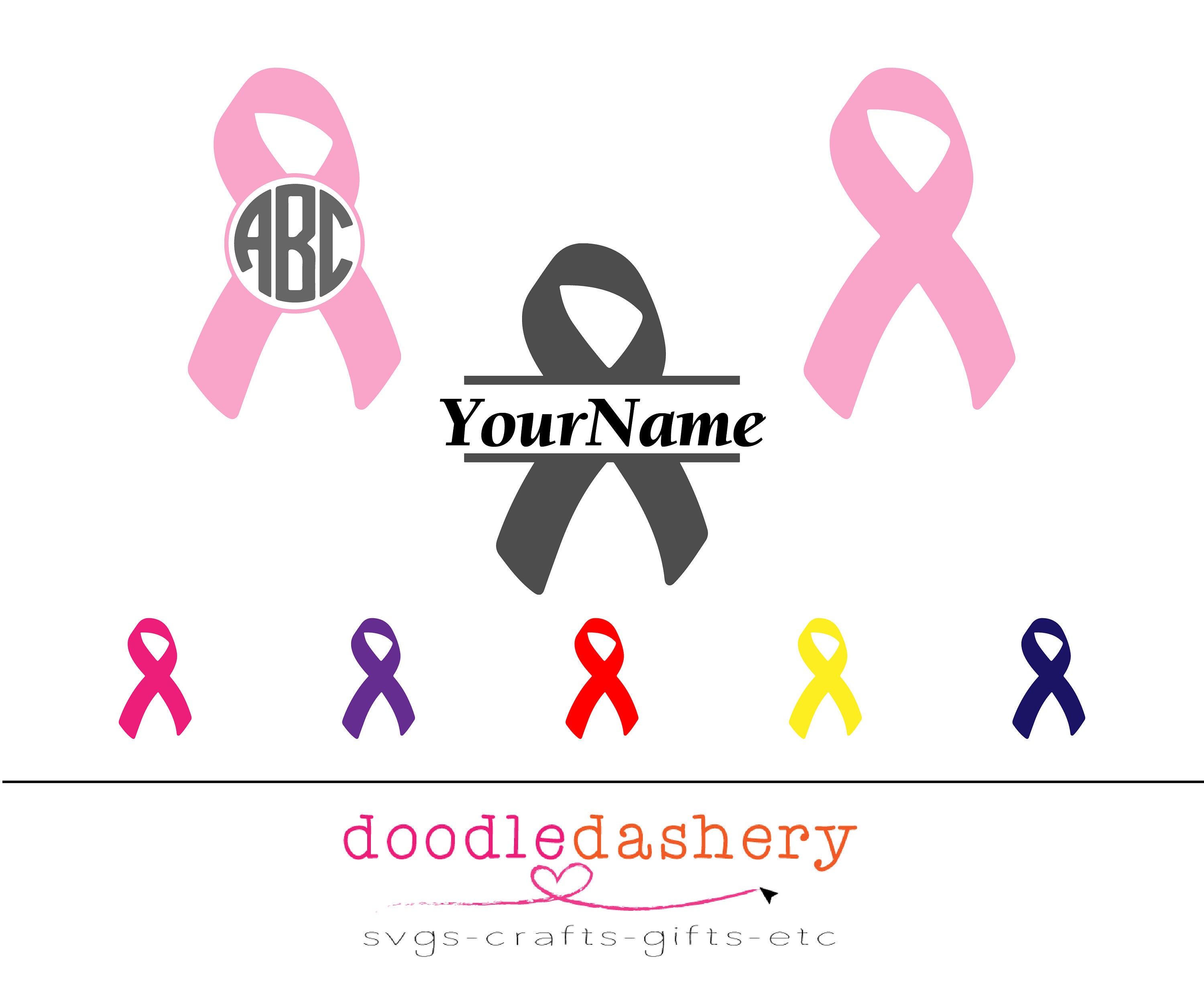 Download Cancer Awareness Ribbon Monogram Frames Svg File For Cricut Etsy