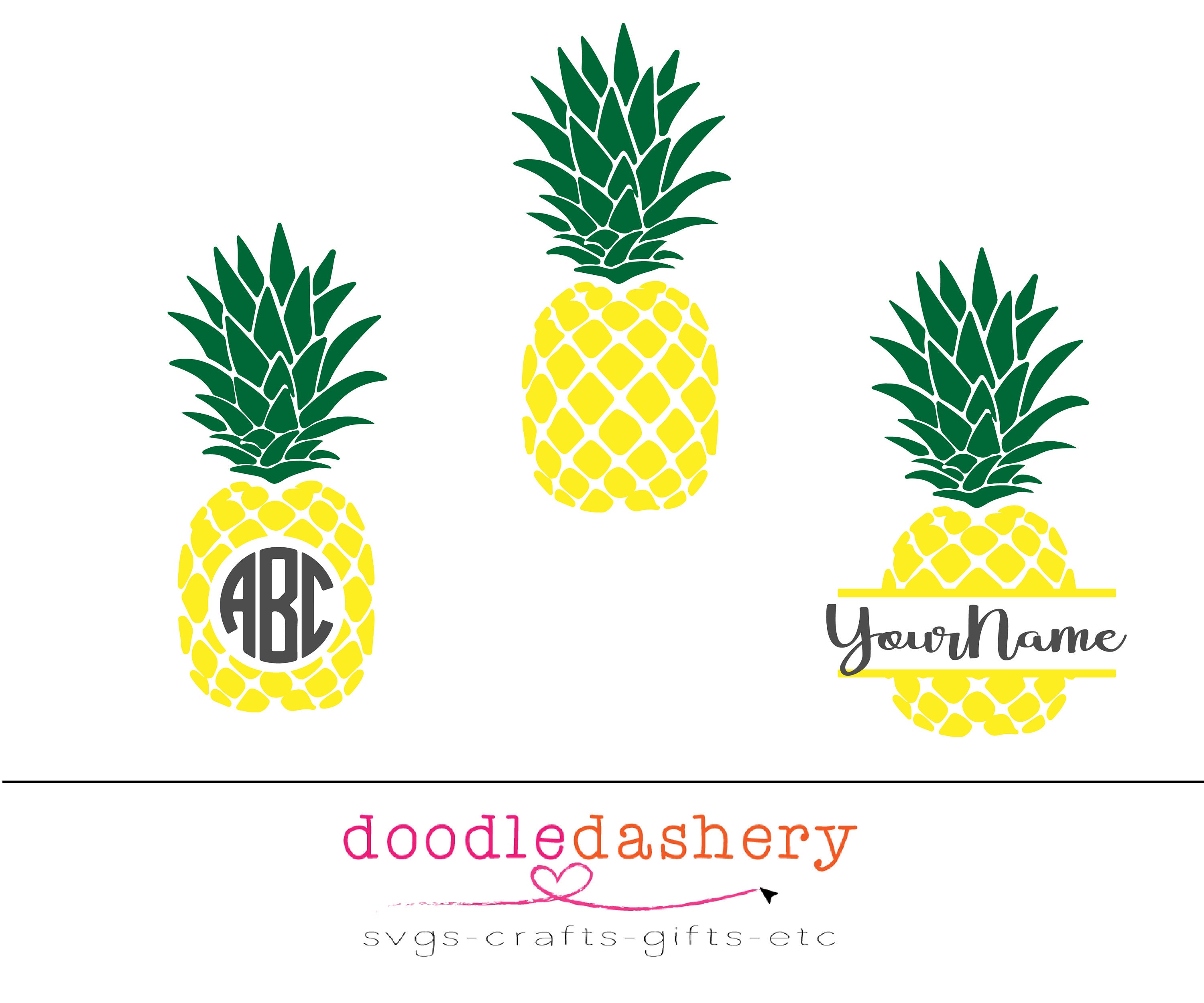 Download Pineapple Monogram Svg File For Cricut Silhouette And Etsy