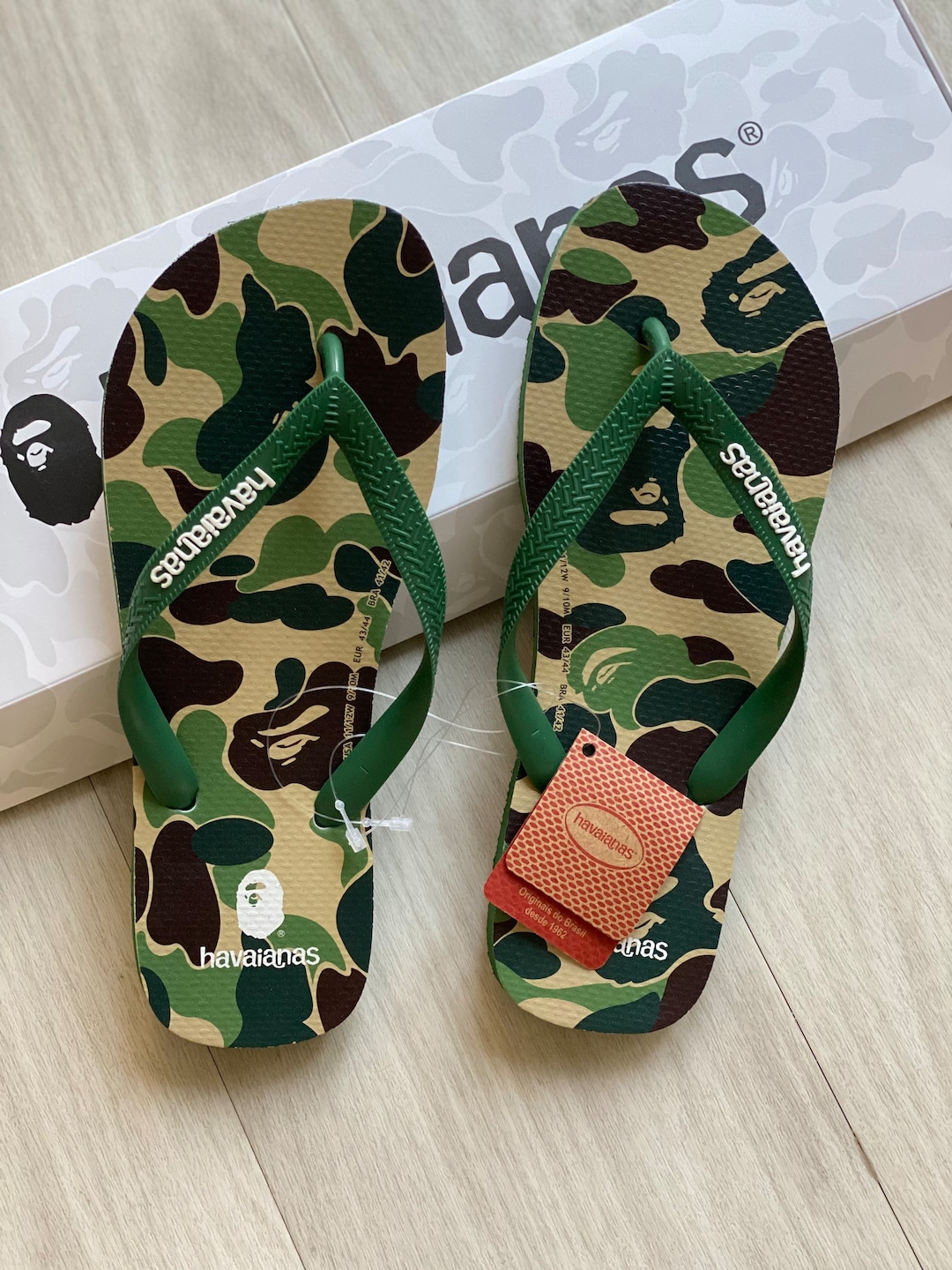 A BATHING APE × Havaianas Green Brand NEW Bape X Havaianas Camo Green - Etsy