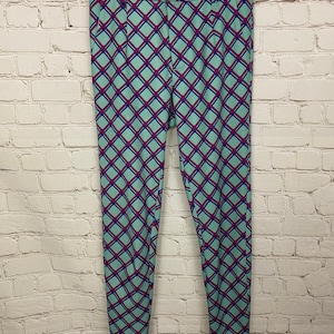 Handmade Y2K Teal Plaid Cigarette Trouser Pants XS Small