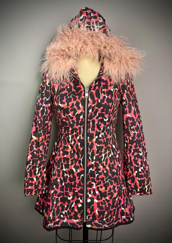 RagLuxe Hot Pink Leopard Faux Fur Hooded Jacket