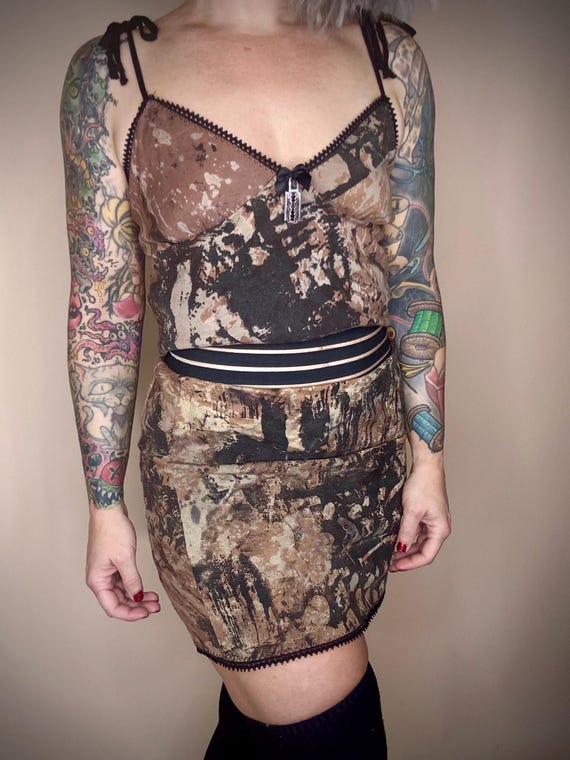 RagLuxe Distressed Brown Razorblade Knit Set