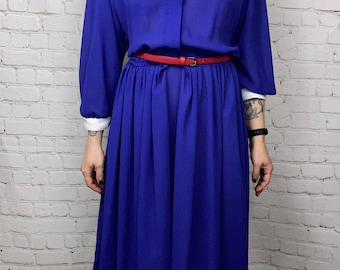 Vintage Bright Blue Sheer Sailor Dress