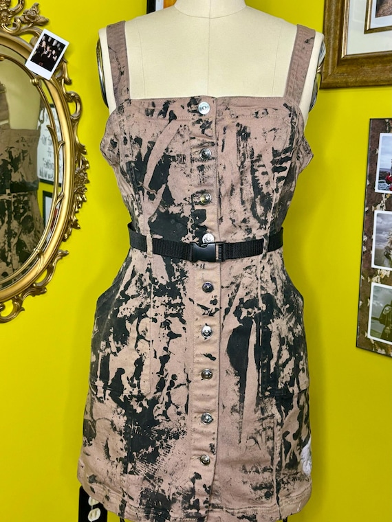 RagLuxe Brown Utility Denim Button Up Dress