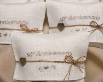 Pure linen wedding anniversary favor