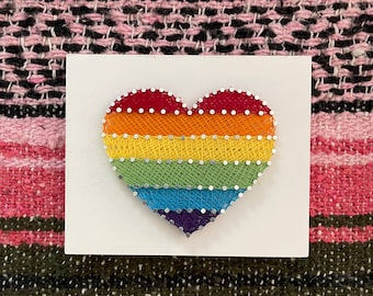 Heart Pride Flag String Art