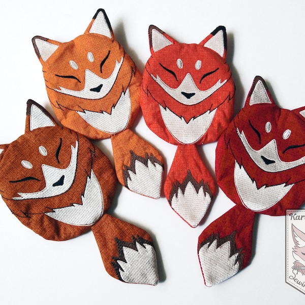 Handmade Embroidered Fox Coin Pouch