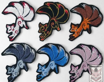 Kitsune de renard à quatre queues - applique brodée - à repasser/à coudre