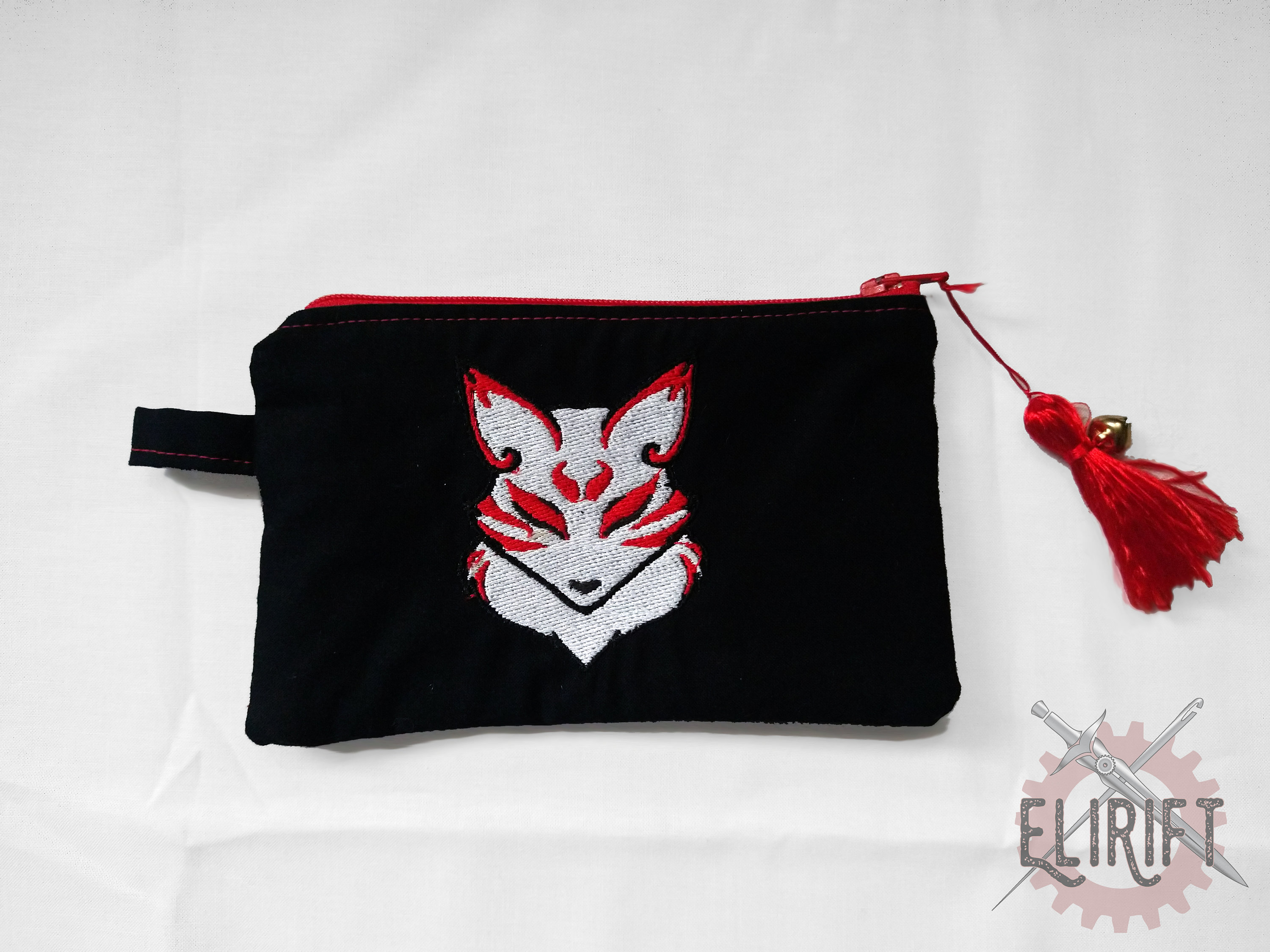 Handmade Embroidered Kitsune Fox Head Wallet Coin Pouch - Etsy