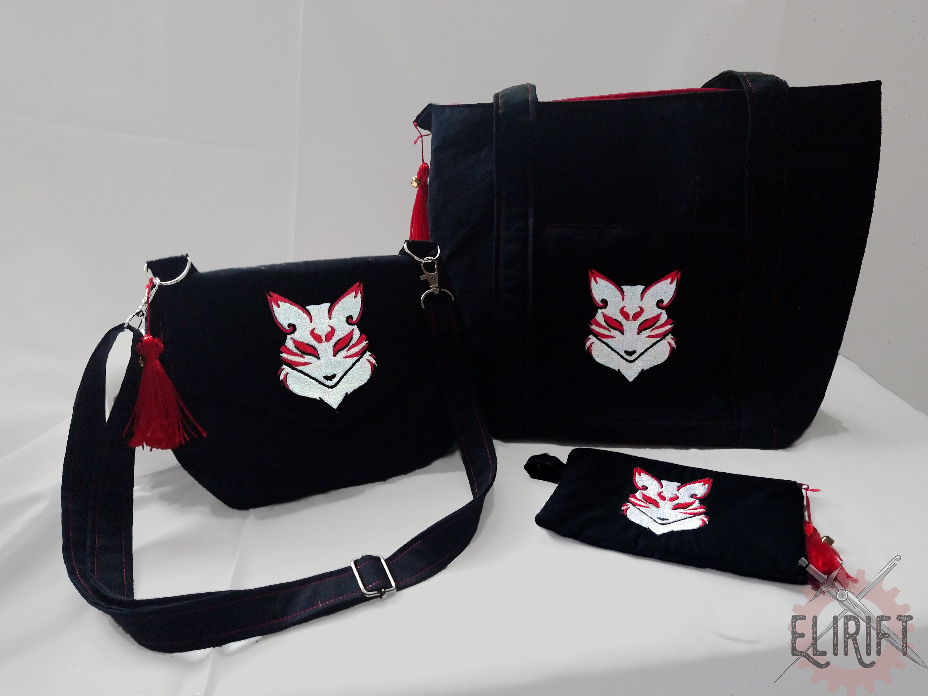 Handmade Embroidered Kitsune Fox Head Wallet Coin Pouch - Etsy