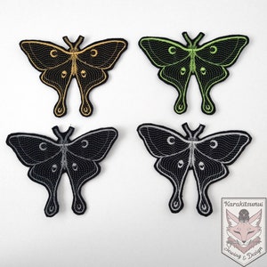Luna Moth - Embroidered Applique Patch - Iron on/Sew on