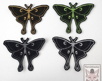 Luna Moth - Embroidered Applique Patch - Iron on/Sew on