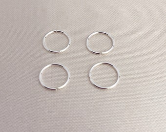 4pcs Sterling Silver Hoop Earrings – 22 Gauge Cartilage, Tragus Body Piercing Jewellery