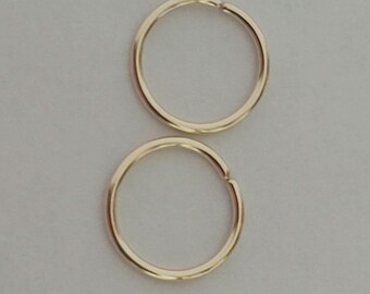 22Ga Helix 14k Gold Filled Seamless Hoop Earring, Lobe, Cartilage, Helix