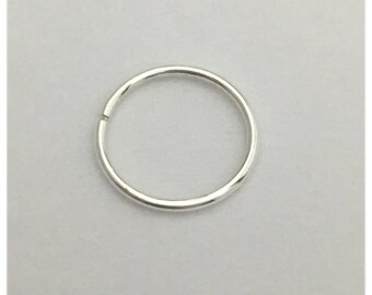 Lip Ring Gauge 18 Septum Daith Belly Ring Silver .925 Hex tragus daith piercing Hoop Earring Seamless Hoop