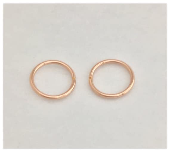 Minimalist Rose Gold Daith Earring Helix Rook Snug Solid 14k Rose