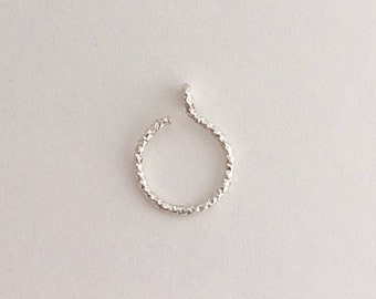 S925 Fake Nose Ring Non piercing 20 Gauge Sparkle Pattern 6 7 8 9 10 mm Fake Nose Jewelry Cheater Nose Ring