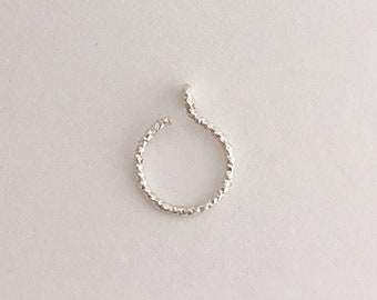 Sparkle S925 Sterling Silver Fake Nose Ring, Non Piercing