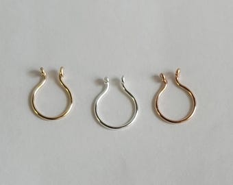 Dainty Fake Septum Ring, 14k Gold Fill, Non Piercing