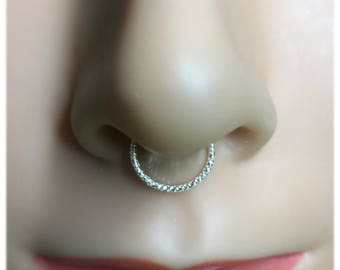 Sparkle .925 Sterling Silver Faux Septum Ring - Non Piercing Jewelry