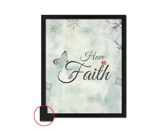 Have Faith Quote Saying Paper Print Black Wood Picture Frame Flower Home Decor Wall Art Gift Ideas