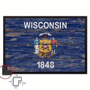 Wisconsin State Flag Paper Prints Wall Art for Bedroom Office Kitchen Home Decor Framed Artwork Ready to Hang