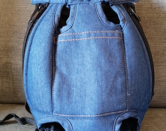 Denim Canvas dog carrier cat carrier backpack carrier Adjustable Cat Pet Carrier, Travel Cat Carrier