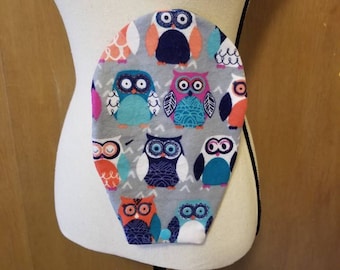Ostomy Bag Cover, Owls, Flannel, Open End, Snap Closure, Colostomy Bag Cover, Stoma Bag Cover, Ileostomy, Urostomy, Pouch Cover