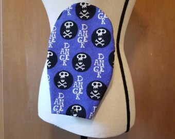 Ostomy Bag Cover, Skulls, Flannel, Open End, Snap Closure, Colostomy Bag Cover, Stoma Bag Cover, Ileostomy, Urostomy, Pouch Cover
