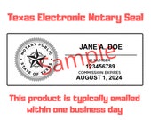 Texas Electronic Notary Seal