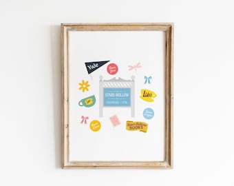 Gilmore Girls Collage Digital Download, Sterne Hollow Illustration