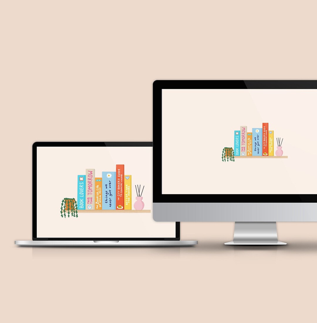 Bookshelf Stack Digital Download Pack Desktop, Laptop, Tablet and Phone