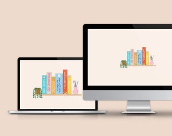 Bücherregal Stapel - Digitaler Download Pack - Hintergrundbilder für Desktop, Laptop, Tablet und Telefon
