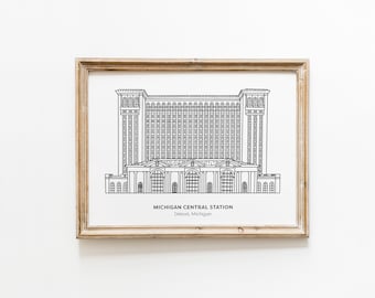 Michigan Central Station, digitaler Download, historische Detroit,Michigan Central Station, Corktown,Michigan RailRoad