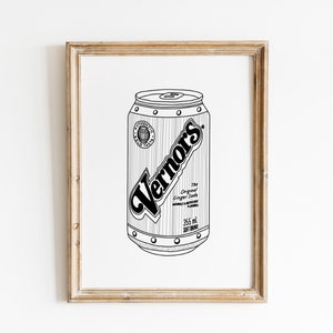 Vernors Can Illustration, Digital Download, Detroit, Michigan, Pop Can