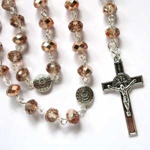 Lutheran rosary, half copper plated crystals, Longworth pattern, 235