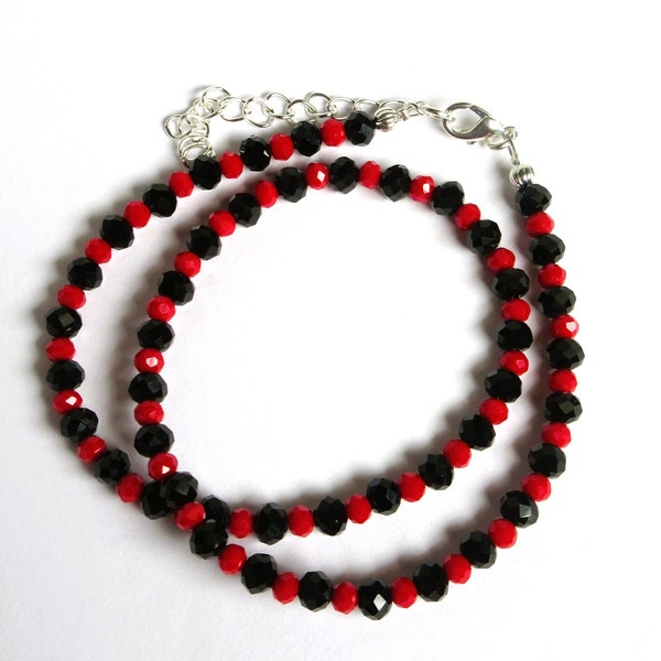 Red Black Necklace - Etsy