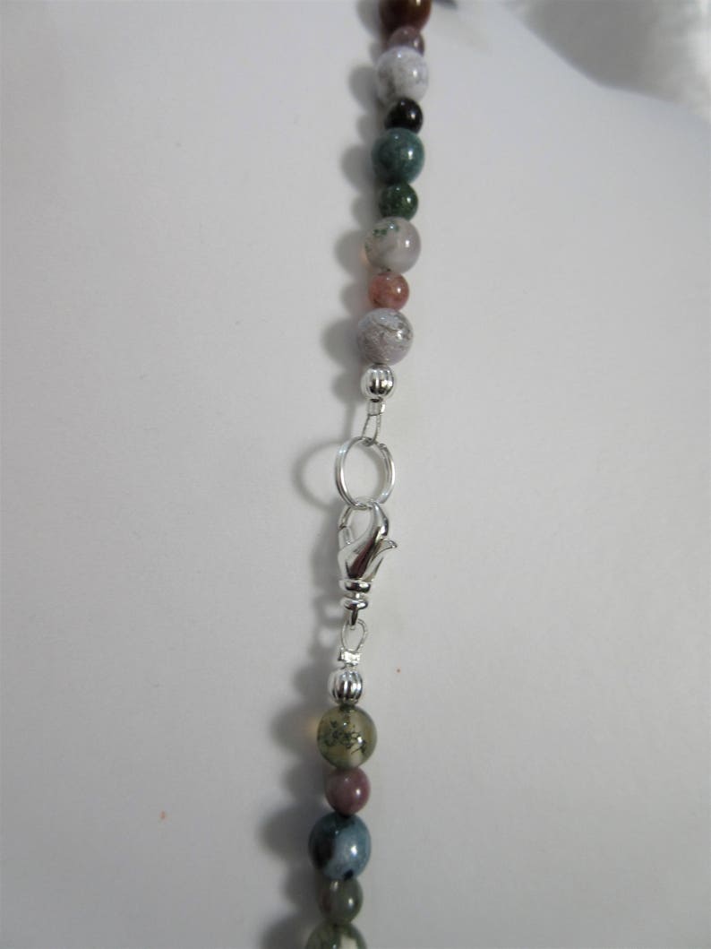 multicolored gemstone daggers 29 long necklace with 1 earrings F-8 earthtones Fancy Jasper gemstone jewelry set