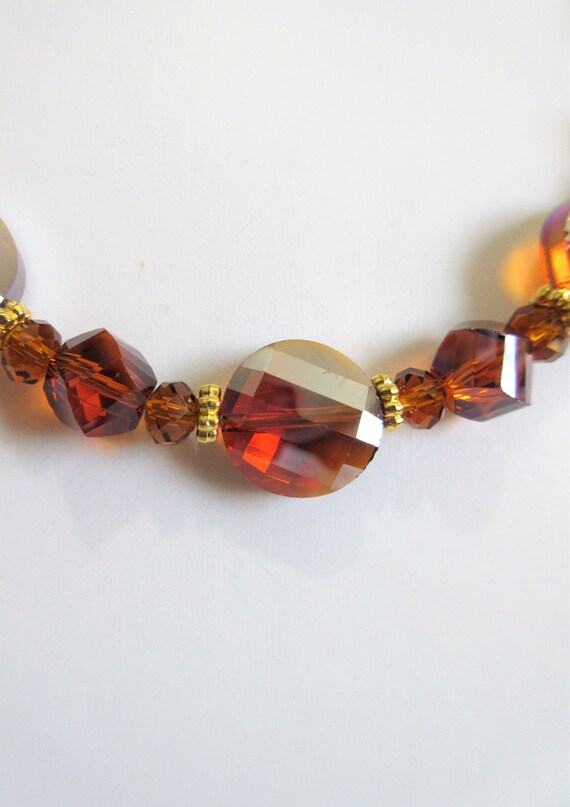 Amber crystals necklace and earrings set