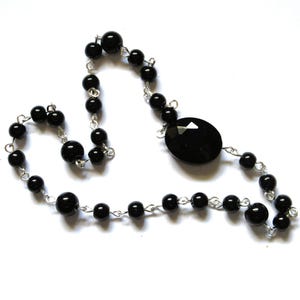 Black Unitarian Universalist prayer circle, UU prayer beads, about 7&quot; long, 816