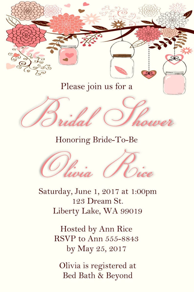 Floral Tree Bridal Shower Invitation Etsy