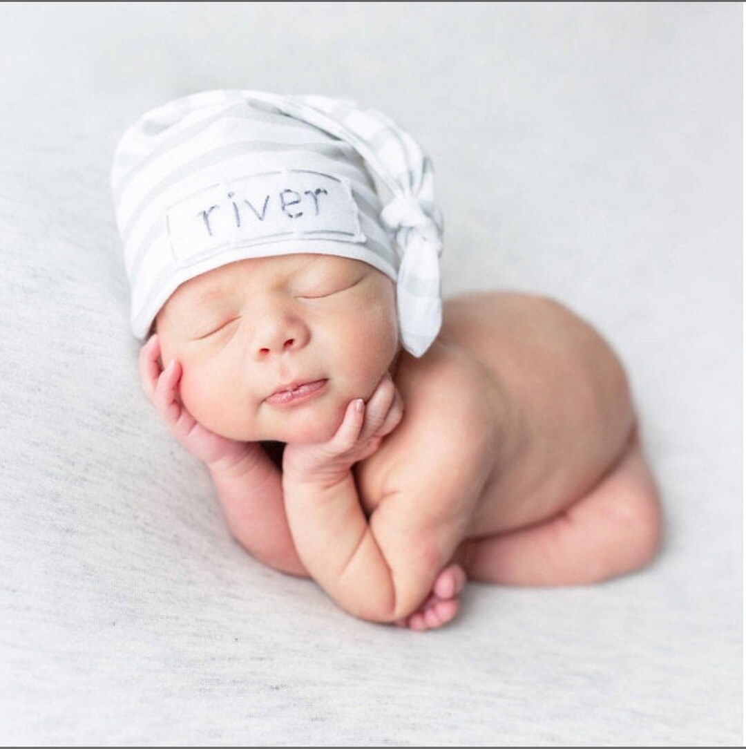Knot Hat With Name Newborn Baby Personalized Gifts Newborn Etsy