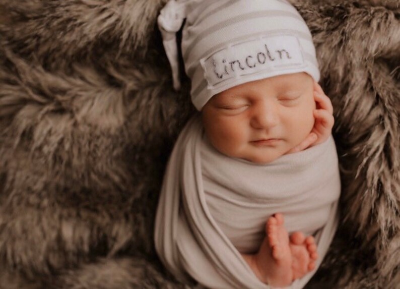 Knot Hat With Name Newborn Baby Personalized Gifts Newborn Etsy
