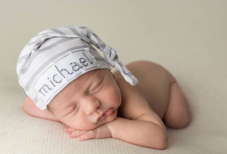 Knot Hat With Name Newborn Baby Personalized Gifts Newborn Etsy