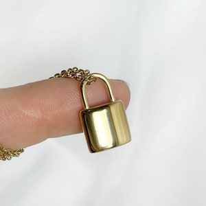 Gold Padlock Urn Necklace: Stainless Steel Cremation Jewelry