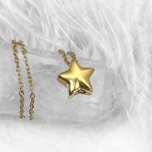 Gold Star Urn Necklace: Cremation Jewelry for Women and Girls