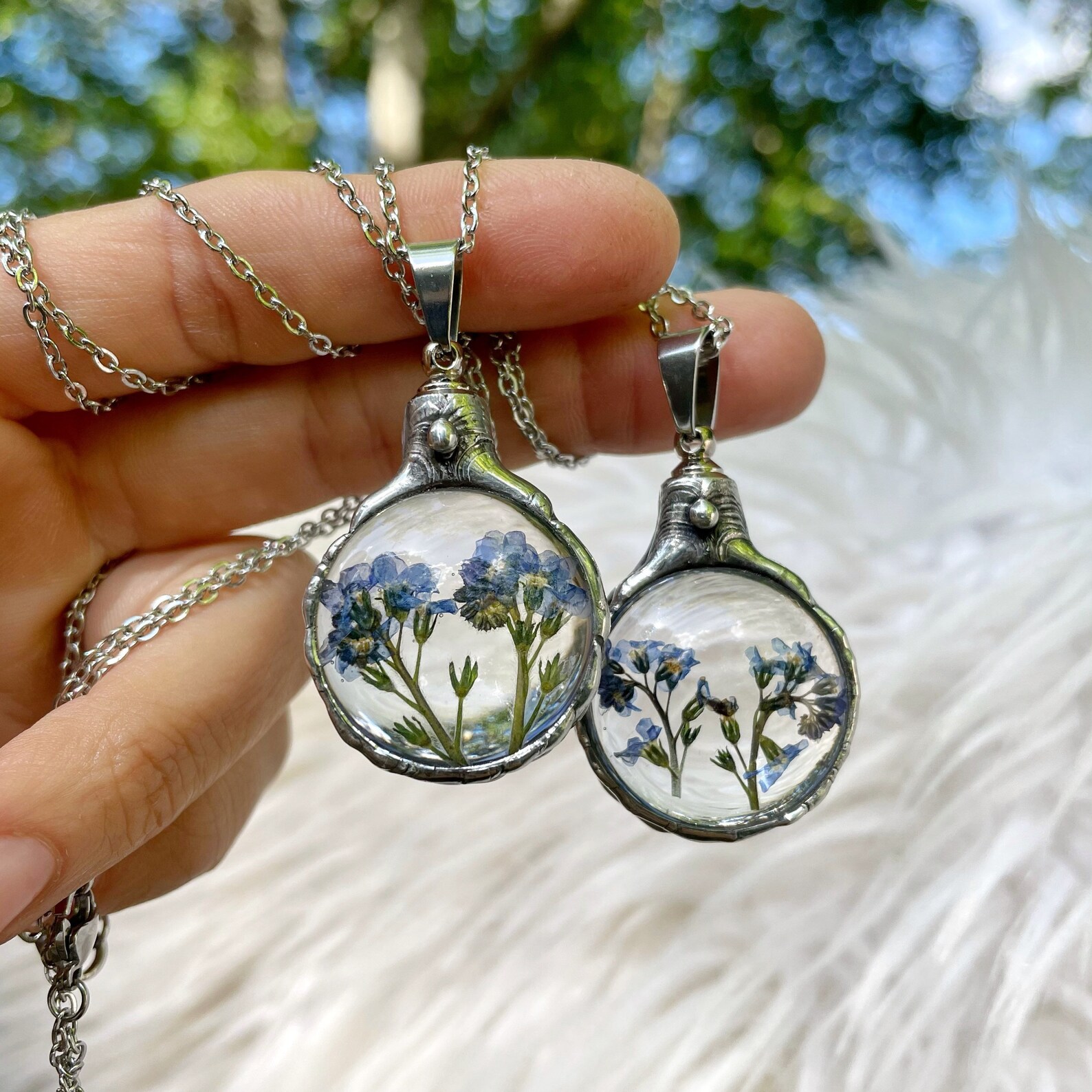 Flower Me Not Cremation Necklace Flower Terrarium Urn Etsy