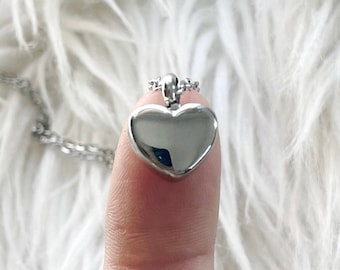 Stainless Steel Heart Urn Necklace: Cremation Memorial Keepsake