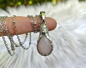 Rose Quartz Urn Necklace | Cremation Jewelry | Small Urn for Ashes | Memorial Jewelry | Sympathy Gift | Urn Keepsake Jewelry | Urn Pendant