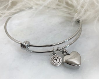 Heart Urn Bracelet: Stainless Steel Cremation Jewelry for Ashes
